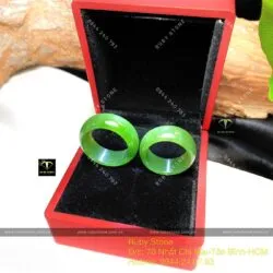 Nhẫn cặp Ngọc bích Canada xanh lá, bản 8 ly - Hình ảnh 3