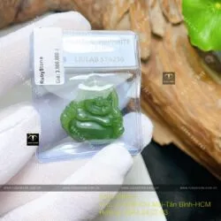 Phật Di Lặc Ngọc bích Canada xanh lá, KT 24mm - Hình ảnh 2