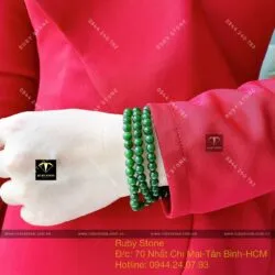 Chuỗi tay Ngọc Bích Canada xanh đậm 6 ly 108 hạt - Ảnh 5