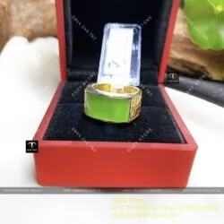 Nhẫn yên ngựa Ngọc bích Canada, vàng 18k (750) - Hình ảnh 6