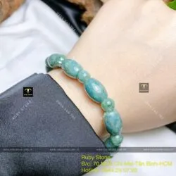 Vòng chuỗi tay Lu thống lam dầu Ngọc cẩm thạch - Hình ảnh 7