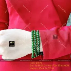 Chuỗi tay Ngọc Bích Canada xanh đậm 6 ly 108 hạt - Ảnh 4