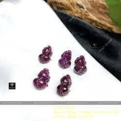 Tỳ hưu Ruby Nam Phi chạm tinh xảo, KT 19mm