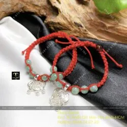 Vòng ngọc Cẩm thạch mix khoá trường mệnh bạc cho bé yêu - Hình ảnh 8