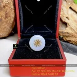 Nhẫn đồng điếu Ngọc tử la lan, vàng 18k - Hình ảnh 6