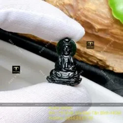 Phật Quan Âm Mặc Thuý (Phỉ thúy Mực dục), KT 22mm - Hình ảnh 4