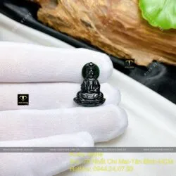 Phật Quan Âm Mặc Thuý (Phỉ thúy Mực dục), KT 22mm - Hình ảnh 3
