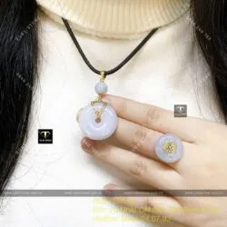 Nhẫn đồng điếu Ngọc tử la lan, vàng 18k - Hình ảnh 8