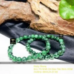 Vòng chuỗi tay ngọc cẩm thạch sơn thuỷ 7 ly - Ảnh 3