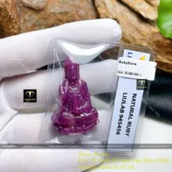 Phật bà Quan Thế Âm Bồ Tát Ruby Nam Phi chạm tay tinh xảo, KT 43mm