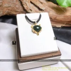 Khuyên tai và mặt dây chuyền hồ ly Ngọc bích, vàng 18k - Ảnh 6