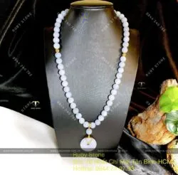 Vòng cổ Ngọc Cẩm thạch Tử La Lan mix Đồng điếu, vàng 18k - Ảnh 8
