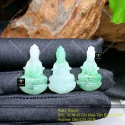 Phật Quán Thế Âm Bồ Tát ngọc cẩm thạch lý táo, KT 26-29mm - Ảnh 4