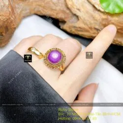 Nhẫn Ruby sao thiên nhiên, vàng 18k