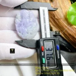 Phật Quan Âm ngọc Cẩm Thạch Tử La Lan, KT 37mm - Ảnh 8