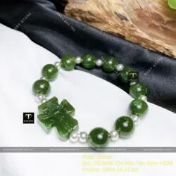 Vòng Mân Côi Ngọc bích Canada 10 ly mix bi bạc - Hình ảnh 4