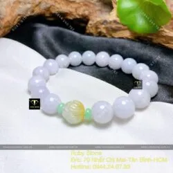 Vòng chuỗi tay ngọc Cẩm thạch 10 ly mix búp hoa sen - Ảnh 3