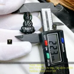 Phật Quan Âm Mặc Thuý (Phỉ thúy Mực dục), KT 22mm - Hình ảnh 5