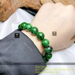 Vòng chuỗi ngọc Cẩm thạch Sơn Thuỷ 12 ly - Hình ảnh 8