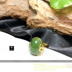 Nhẫn Ngọc bích Canada, vàng 18k, kim cương thiên nhiên - Hình ảnh 6