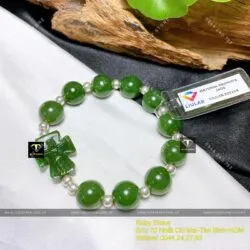Vòng Mân Côi Ngọc bích Canada 12 ly mix bi bạc - Hình ảnh 5