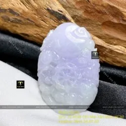 Phật Quan Âm ngọc Cẩm Thạch Tử La Lan, KT 37mm - Ảnh 6
