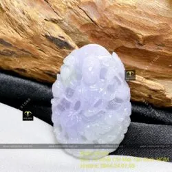 Phật Quan Âm ngọc Cẩm Thạch Tử La Lan, KT 37mm