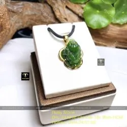 Mặt dây chuyền Thiềm thừ Ngọc bích Canada, vàng 18k - Ảnh 5