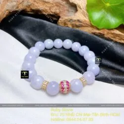 Vòng chuỗi Ngọc tử la lan 10 ly mix charm vàng 18k - Hình ảnh 7