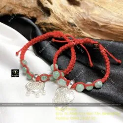 Vòng ngọc Cẩm thạch mix khoá trường mệnh bạc cho bé yêu - Hình ảnh 9