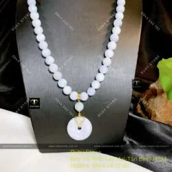 Vòng cổ Ngọc Cẩm thạch Tử La Lan mix Đồng điếu, vàng 18k - Ảnh 5