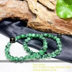 Vòng chuỗi tay ngọc cẩm thạch sơn thuỷ 7 ly - Ảnh 2