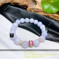 Vòng chuỗi Ngọc tử la lan 10 ly mix charm vàng 18k - Hình ảnh 4