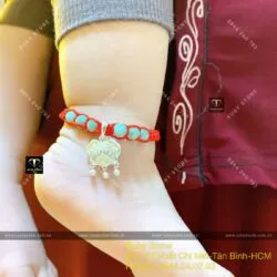 Vòng ngọc Cẩm thạch mix khoá trường mệnh bạc cho bé yêu - Hình ảnh 6