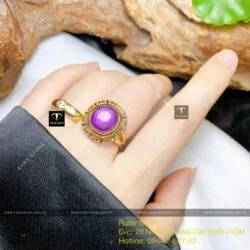 Nhẫn Ruby sao thiên nhiên, vàng 18k - Hình ảnh 4