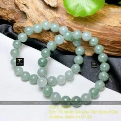 Vòng chuỗi Ngọc cẩm thạch Lam dầu 9 ly (chất thường)