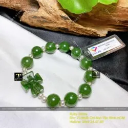 Vòng Mân Côi Ngọc bích Canada 12 ly mix bi bạc - Hình ảnh 7
