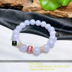 Vòng chuỗi Ngọc tử la lan 10 ly mix charm vàng 18k - Hình ảnh 3