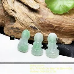 Phật bà Quan Thế Âm Bồ Tát ngọc Cẩm thạch xanh lý táo, KT 30mm - Hình ảnh 4