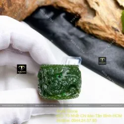 Nhẫn Phật Ấn Ngọc bích Canada tạc tay tinh xảo - Hình ảnh 8
