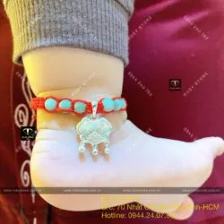 Vòng ngọc Cẩm thạch mix khoá trường mệnh bạc cho bé yêu - Hình ảnh 5