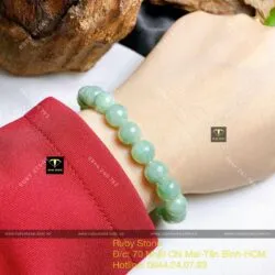 Chuỗi tay ngọc Cẩm thạch đậu 9 ly