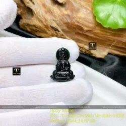 Phật Quan Âm Mặc Thuý (Phỉ thúy Mực dục), KT 22mm - Hình ảnh 6