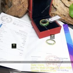 Nhẫn ngọc Cẩm thạch sơn thuỷ, vàng 18k - Hình ảnh 4