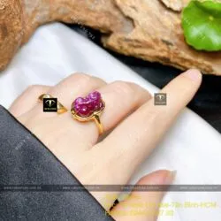 Nhẫn Tỳ Hưu Ruby Nam Phi, vàng 18k - Ảnh 6