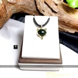 Khuyên tai và mặt dây chuyền hồ ly Ngọc bích, vàng 18k - Ảnh 7
