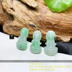 Phật bà Quan Thế Âm Bồ Tát ngọc Cẩm thạch xanh lý táo, KT 30mm