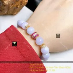 Vòng chuỗi Ngọc tử la lan 10 ly mix charm vàng 18k - Hình ảnh 5