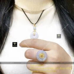Nhẫn đồng điếu Ngọc tử la lan, vàng 18k - Hình ảnh 9