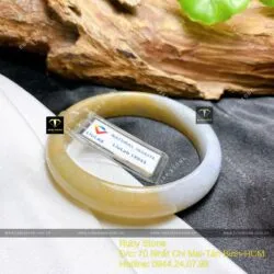 Vòng ngọc Cẩm thạch huyết tím lam Myanmar, ni tay 57mm (có sớ âm) - Hình ảnh 4
